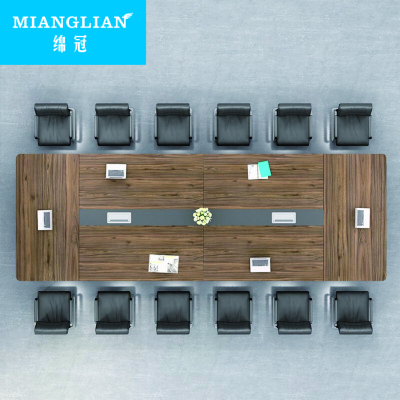 绵冠MIANGUAN办公会议桌简约大型桌板式培训桌洽谈接待长方形 可定制多色会议桌