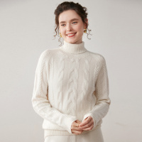 秋冬双股加厚保暖内搭山羊绒衫针织衫女高领套头毛衣宽松打底衫女