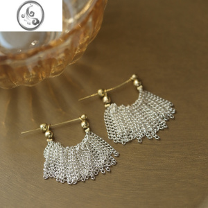 JiMi璀璨银河瀑布耳环小众设计高级感流苏裙摆耳钉女气质名媛圆脸精致 银河瀑布流苏耳钉