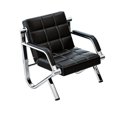 易企采 单人位沙发 商务接待办公沙发 简约会客洽谈沙发 铁架办公室沙发