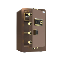 臻远全钢实心防盗保险柜 高80cm指纹款咖啡金色