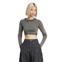 Adidas/阿迪达斯女运动背心长袖宽松休闲百搭透气棉质黑款