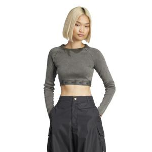 Adidas/阿迪达斯女运动背心长袖宽松休闲百搭透气棉质黑款