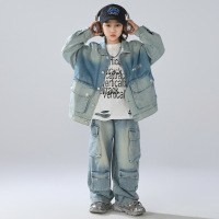 男童牛仔套装秋季炸街儿童装秋装春秋新款大童帅气时髦潮男孩