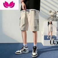 七斓工装短裤男士夏季薄款潮牌休闲大口袋五分裤宽松直筒百搭运动裤子