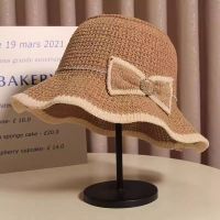 2026夏季新款水钻蝴蝶结大檐荷叶边透气户外遮阳防晒显脸小防晒盆