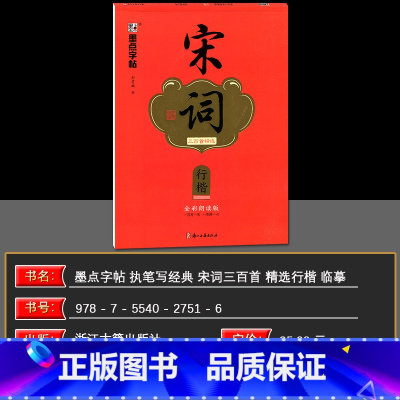 宋词行楷 [正版]字帖小学生初中高中生成人练字全彩朗读版执笔写经典荆霄鹏楷书行楷字帖唐诗宋词控笔训练字帖四大名著格言佳句