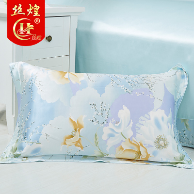 丝煌真丝枕套双面100%桑蚕丝枕头套夏季印花婚庆情侣丝绸枕套单人