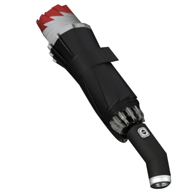 全自动铝合金玻纤 加厚黑胶布 橡胶漆手柄+手电筒 YF-Z2021019晴雨两用伞