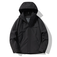 男装户外冲锋衣男女同款防水防风登山服工装夹克男士连帽外套