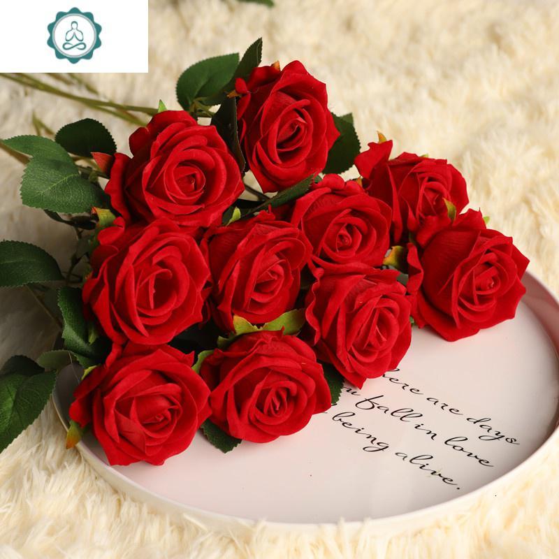 封后 绒布玫瑰:混搭10支(备注颜色)