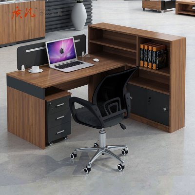 质凡财务办公桌简约高柜储物职员桌 单人位1800*1400*1150mm