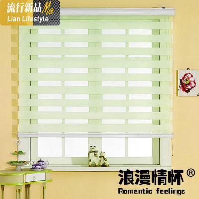 韩式柔纱帘斑马帘百叶办公室卫生间全遮阳遮光卷帘窗帘 三维工匠