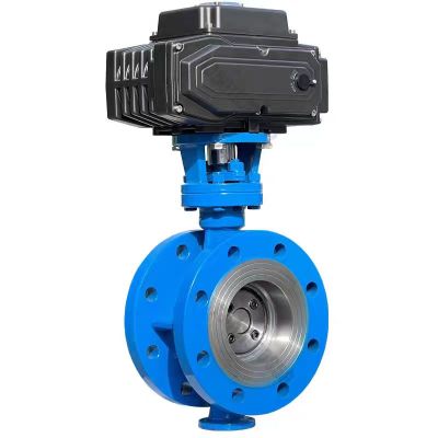 中锦科技 电动法兰蝶阀 D943H金属硬密封法兰蝶阀 DN40 台