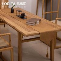 家柏饰(CORATED)新中式桌旗禅意色棉麻茶几餐桌布日式长条北欧现代简约五斗柜布 平织-卡其 定制专拍