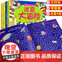迷宫专注力训练注意力训练书 迷宫书全4册 3-5-6-7岁以上儿童益智类图书 幼儿园孩子思维训练游戏书 走迷宫的书 迷宫
