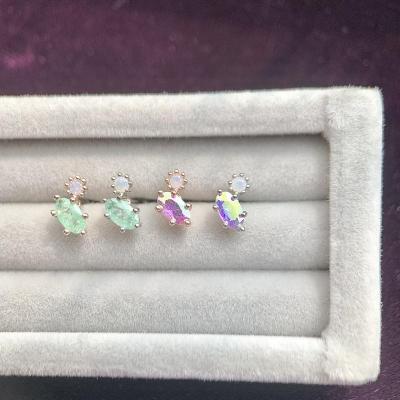 韩国进口饰品耳钉女小众设计感镶嵌轻奢气质新款耳骨耳骨钉偏光送女朋友老婆情人节七夕生日礼物