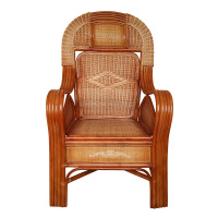 是尚 藤椅单人椅 高靠背办公椅办公藤椅编织椅 含坐垫+脚垫一套