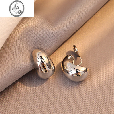 JiMi银色金属蚊香盘耳夹女无耳洞轻奢高级感小众甜酷无洞耳饰金色耳环