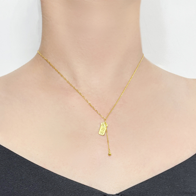 北京黄金女士足银项链日韩风格优雅送恋人无镶嵌设计