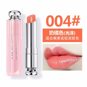 迪奥(Dior)口红粉漾魅惑润唇膏 提升气色闪亮女士 变色唇膏3.2g 粉漾魅惑#004偏橘/色