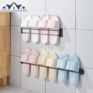 浴室不锈钢拖鞋架卫生间免打孔放鞋架墙壁挂式厕所后收纳 三维工匠收纳层架