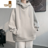 YANXU540g卫衣加绒oversize大码高领连帽高克重硬挺外套男款