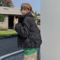 [1.5折价208元]唐狮冬装新款女羽绒服面包服黑色羽绒外套女百搭设计感小众