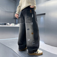 男童裤子春秋款2026新款春装牛仔裤中大儿童男孩直筒长裤潮酷宽松