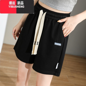 YIBUSHENG季运动短裤女大码休闲薄款初中高中学生裤子胖mm大童五分裤