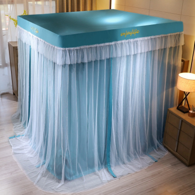美帮汇新款防尘顶蚊帐1.8m床家用廷床帘支架落地1.5公主风2m床幔遮光