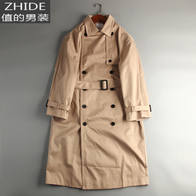 SUNTEKWO]撤柜设计师潮牌 时尚大气 宽松长款 男士经典风衣外套风衣