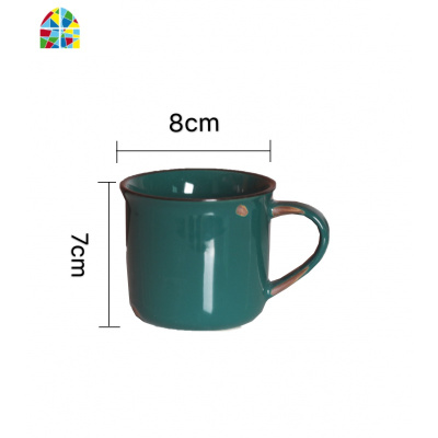 复古轻奢墨绿色仿搪瓷日式冷水壶水杯餐厅家用大容量套装带托盘 FENGHOU 一壶四杯+木质托盘凉水壶