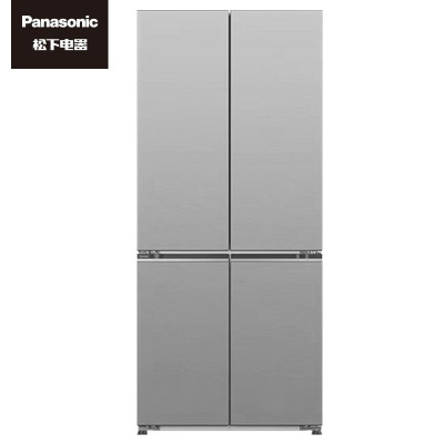 松下510升 60厘米超薄全嵌 自动制冰 银离子抗菌 十字四开门家用无霜变频电冰箱 NR-ED51CPA-S