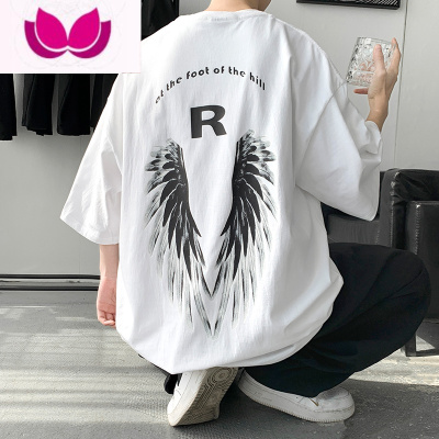 七斓短袖t恤男款潮牌ins半袖夏季美式高街白色百搭宽松潮流上衣服