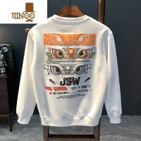 YANXU卫衣男士2023秋季新款国潮醒狮印花套头长袖韩版潮流休闲宽松上衣