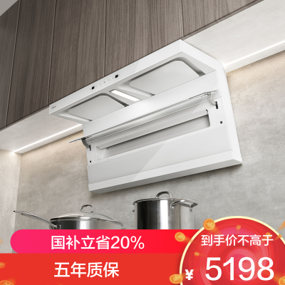 老板(Robam)烟灶套装[小黑翼]白色油烟机 26m³顶侧双吸 定时灶 烟灶套餐27A16-D1P+57B8A(天然气