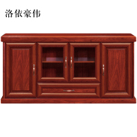 洛依豪伟胡桃色餐边柜简约茶水柜四门1600*400*800