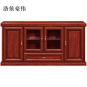 洛依豪伟胡桃色餐边柜简约茶水柜四门1600*400*800