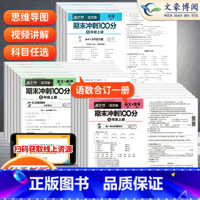 [2本套]语数人教版+英语人教版 三年级上 [正版]2023 期末冲刺100分小学一二年级三四五六年级上册单元测试人教北
