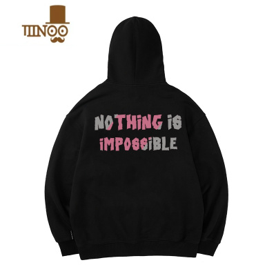 YANXUSTA潮牌拼色字母连帽卫衣男宽松美式休闲情侣外套女