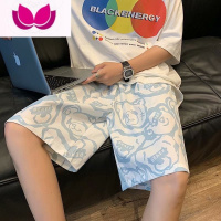 七斓小熊满印休闲短裤男ins潮牌夏季薄款沙滩裤宽松潮流学生五分裤子