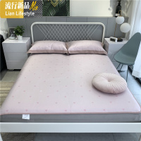 爱心床笠冰丝席三件套可水洗夏季空调养生软席1.5/1.8m床可折叠 三维工匠凉席/凉枕