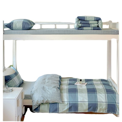 铭思沃春秋五件套1.2米床 蓝格 套