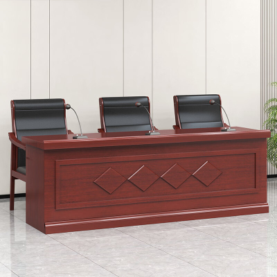 创世人环保实木贴皮学校演讲台会议桌办公桌长条形演讲台大型会议演讲主讲台1.8m