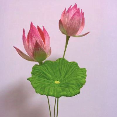 创意新款荷花加密扭扭棒手工diy材料包仿真花编织礼物-荷花全套材料包(不含瓶)