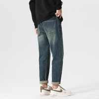 港风宽松男士牛仔哈伦裤秋冬新品时尚靓仔时髦帅气百搭锥形裤休闲