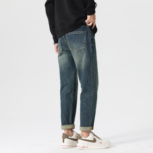 港风宽松男士牛仔哈伦裤秋冬新品时尚靓仔时髦帅气百搭锥形裤休闲