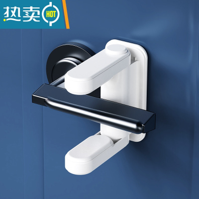 显彩儿童安全锁防开门器免打孔门把手防开器防盗防猫宝宝开门锁卡扣 [防开门锁-U型]双层防护1支装房门安全扣