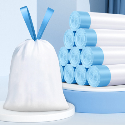 杜克恩 DKECS-001 45*50cm 抽绳式 18只/卷 4卷/包 垃圾袋 (计价单位:包)蓝白色